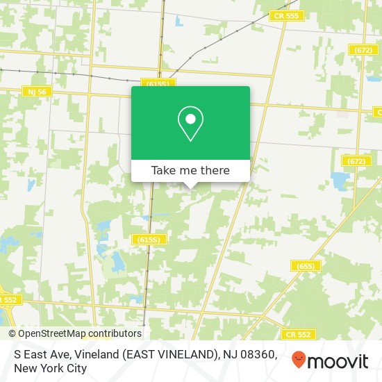 Mapa de S East Ave, Vineland (EAST VINELAND), NJ 08360