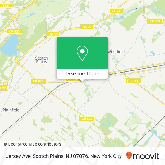 Mapa de Jersey Ave, Scotch Plains, NJ 07076