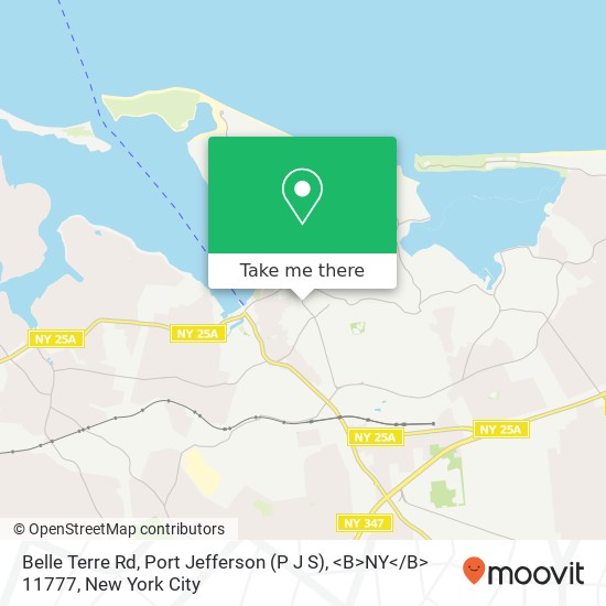 Mapa de Belle Terre Rd, Port Jefferson (P J S), <B>NY< / B> 11777