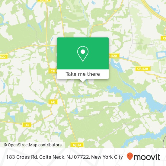 Mapa de 183 Cross Rd, Colts Neck, NJ 07722