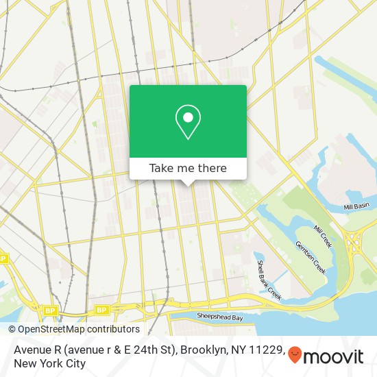 Mapa de Avenue R (avenue r & E 24th St), Brooklyn, NY 11229