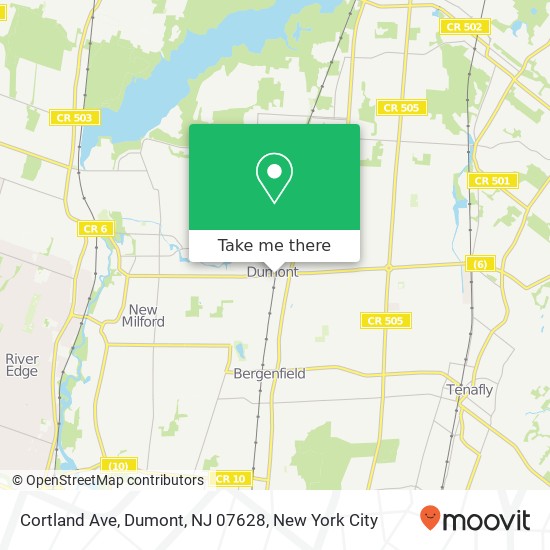 Mapa de Cortland Ave, Dumont, NJ 07628