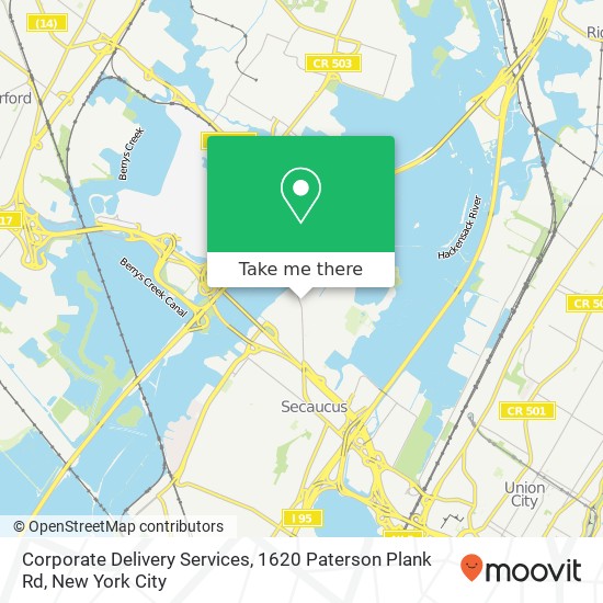 Corporate Delivery Services, 1620 Paterson Plank Rd map