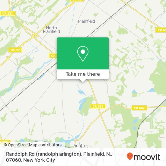 Mapa de Randolph Rd (randolph arlington), Plainfield, NJ 07060