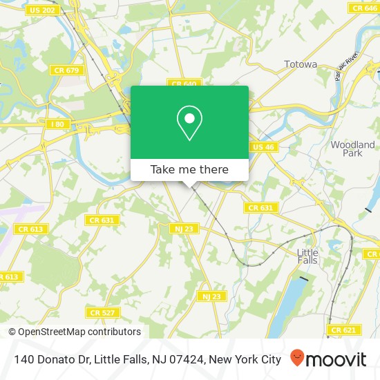 Mapa de 140 Donato Dr, Little Falls, NJ 07424