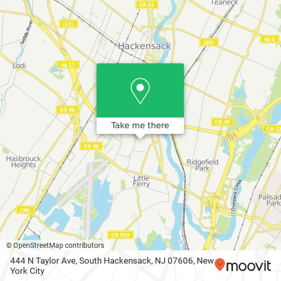 444 N Taylor Ave, South Hackensack, NJ 07606 map