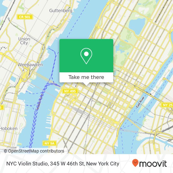 Mapa de NYC Violin Studio, 345 W 46th St