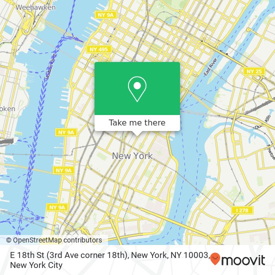 E 18th St (3rd Ave corner 18th), New York, NY 10003 map