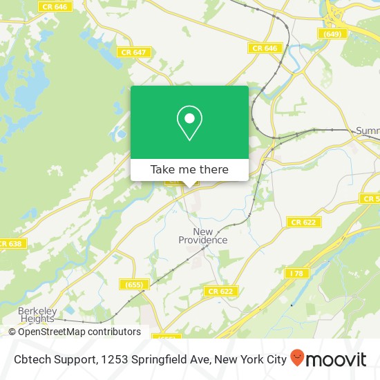 Mapa de Cbtech Support, 1253 Springfield Ave