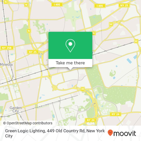 Mapa de Green Logic Lighting, 449 Old Country Rd