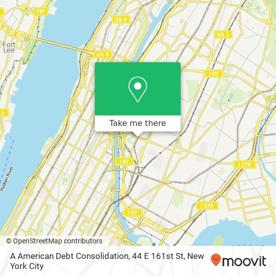 A American Debt Consolidation, 44 E 161st St map