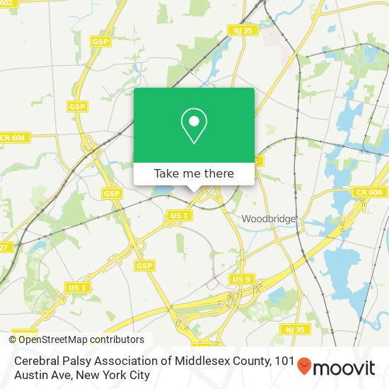 Mapa de Cerebral Palsy Association of Middlesex County, 101 Austin Ave
