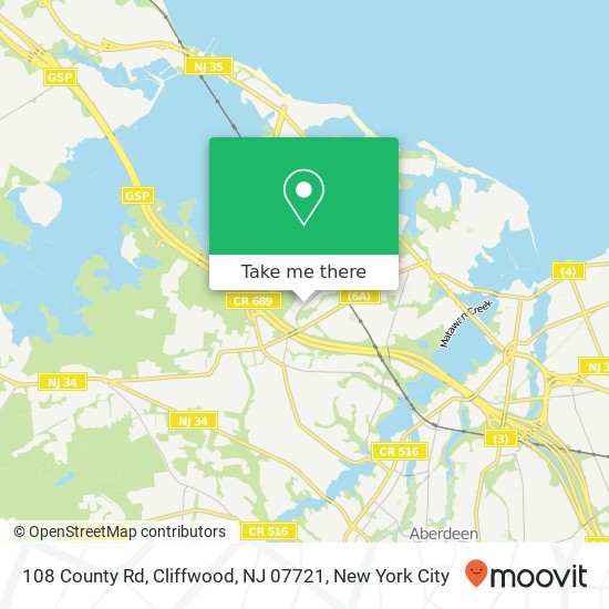 108 County Rd, Cliffwood, NJ 07721 map