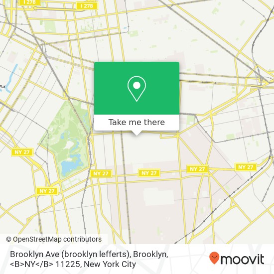 Brooklyn Ave (brooklyn lefferts), Brooklyn, <B>NY< / B> 11225 map