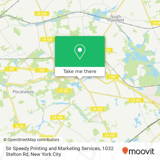 Mapa de Sir Speedy Printing and Marketing Services, 1032 Stelton Rd