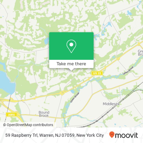 Mapa de 59 Raspberry Trl, Warren, NJ 07059