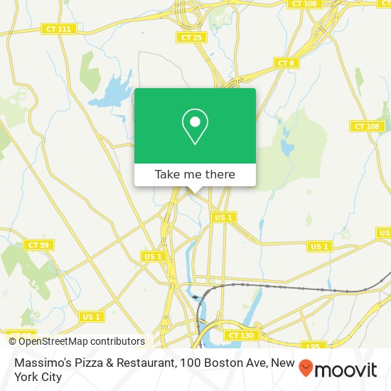 Mapa de Massimo's Pizza & Restaurant, 100 Boston Ave