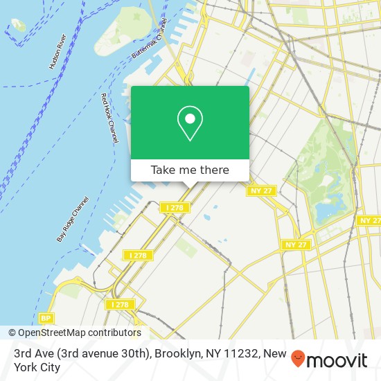 Mapa de 3rd Ave (3rd avenue 30th), Brooklyn, NY 11232