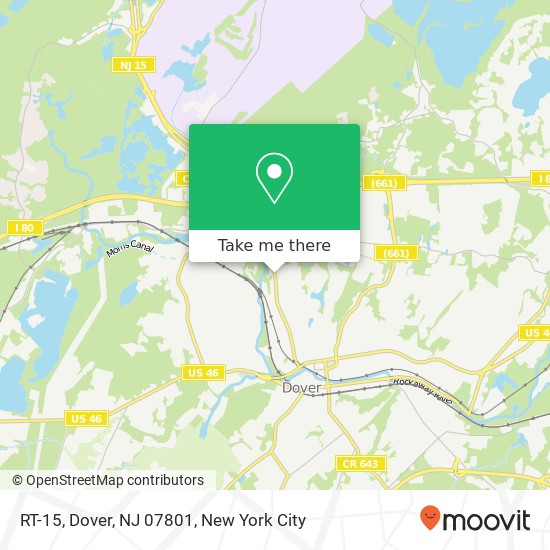 Mapa de RT-15, Dover, NJ 07801