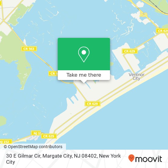 Mapa de 30 E Gilmar Cir, Margate City, NJ 08402