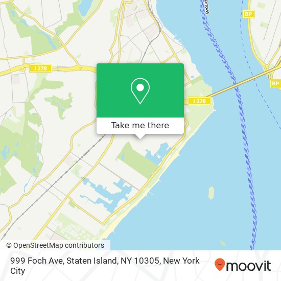 Mapa de 999 Foch Ave, Staten Island, NY 10305