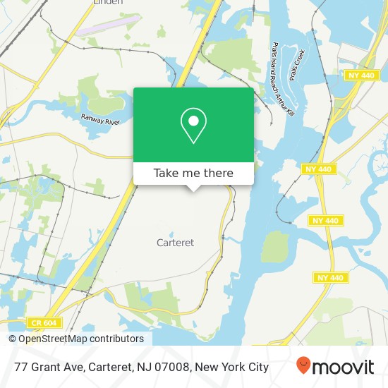 77 Grant Ave, Carteret, NJ 07008 map