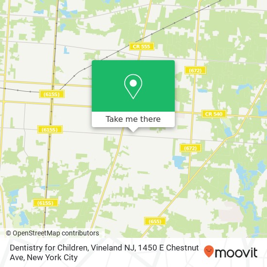 Mapa de Dentistry for Children, Vineland NJ, 1450 E Chestnut Ave