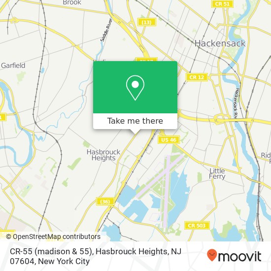 CR-55 (madison & 55), Hasbrouck Heights, NJ 07604 map