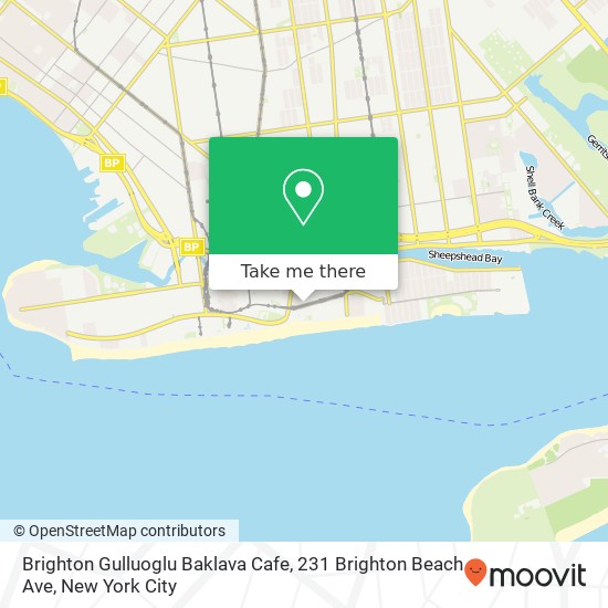 Brighton Gulluoglu Baklava Cafe, 231 Brighton Beach Ave map