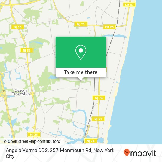 Mapa de Angela Verma DDS, 257 Monmouth Rd