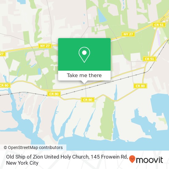 Mapa de Old Ship of Zion United Holy Church, 145 Frowein Rd