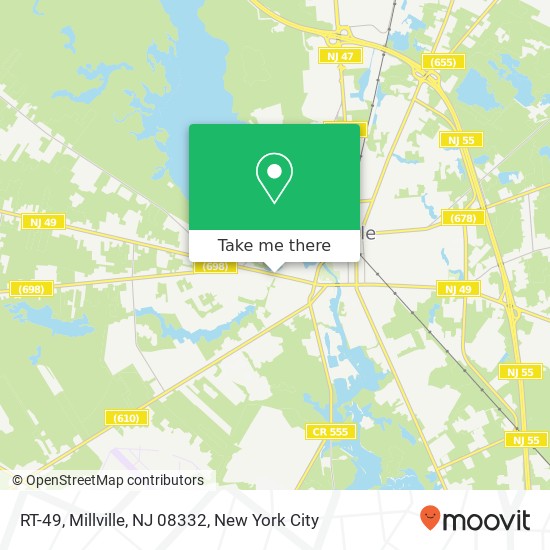 Mapa de RT-49, Millville, NJ 08332