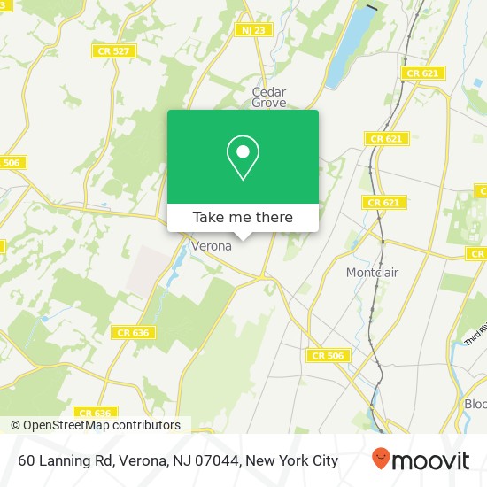 Mapa de 60 Lanning Rd, Verona, NJ 07044