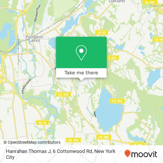 Mapa de Hanrahan Thomas J, 6 Cottonwood Rd