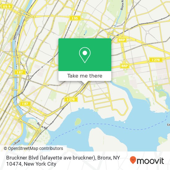Mapa de Bruckner Blvd (lafayette ave bruckner), Bronx, NY 10474