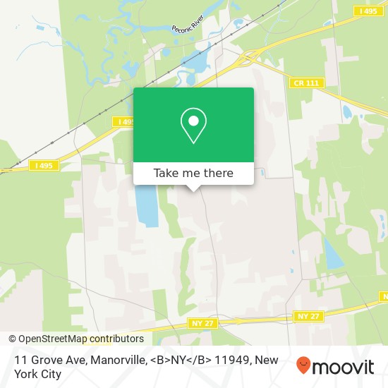 11 Grove Ave, Manorville, <B>NY< / B> 11949 map