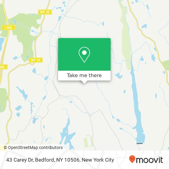 Mapa de 43 Carey Dr, Bedford, NY 10506