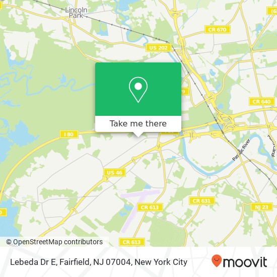 Lebeda Dr E, Fairfield, NJ 07004 map