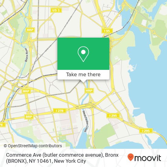Mapa de Commerce Ave (butler commerce avenue), Bronx (BRONX), NY 10461