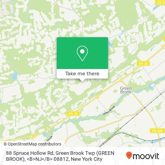 88 Spruce Hollow Rd, Green Brook Twp (GREEN BROOK), <B>NJ< / B> 08812 map