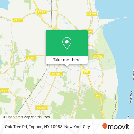 Mapa de Oak Tree Rd, Tappan, NY 10983