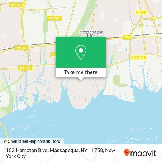 Mapa de 103 Hampton Blvd, Massapequa, NY 11758