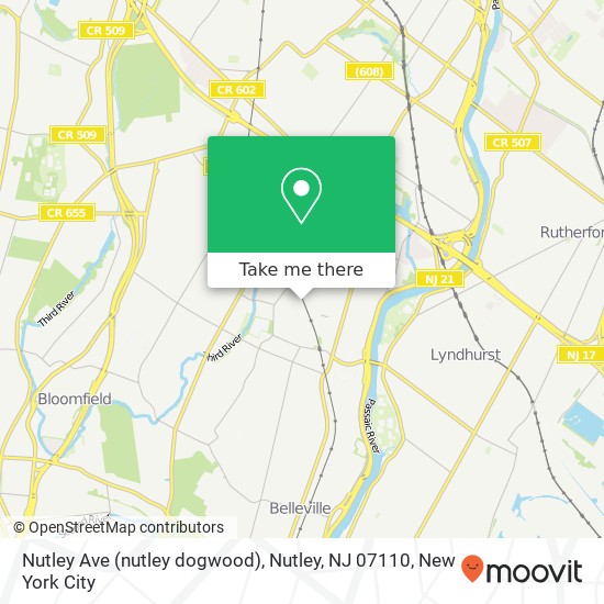 Nutley Ave (nutley dogwood), Nutley, NJ 07110 map