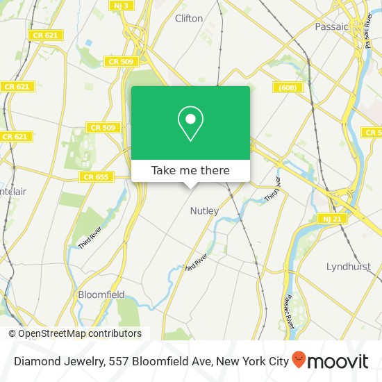 Mapa de Diamond Jewelry, 557 Bloomfield Ave