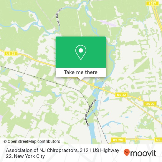 Association of NJ Chiropractors, 3121 US Highway 22 map