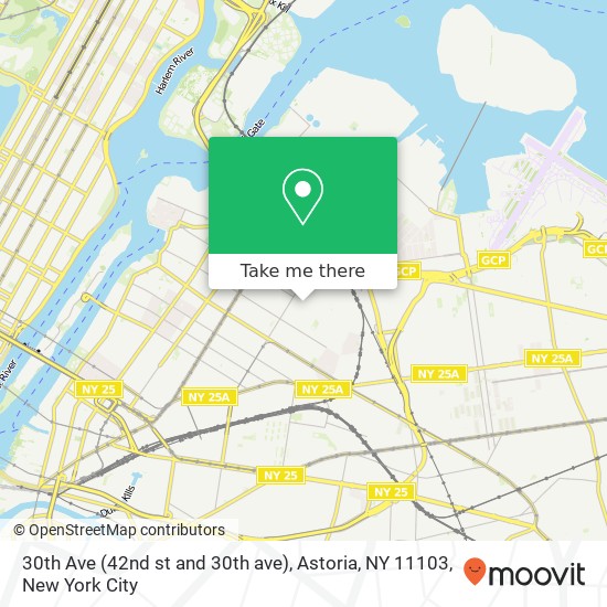 Mapa de 30th Ave (42nd st and 30th ave), Astoria, NY 11103