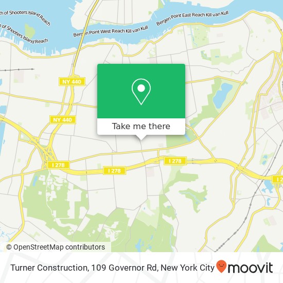 Mapa de Turner Construction, 109 Governor Rd