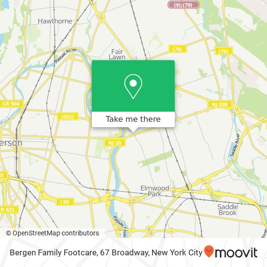 Mapa de Bergen Family Footcare, 67 Broadway