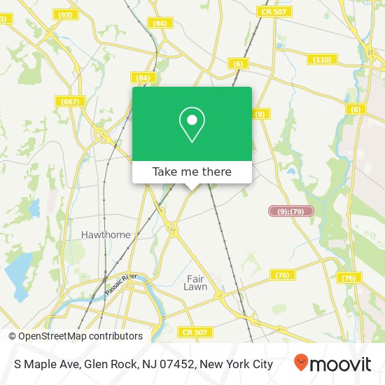 Mapa de S Maple Ave, Glen Rock, NJ 07452