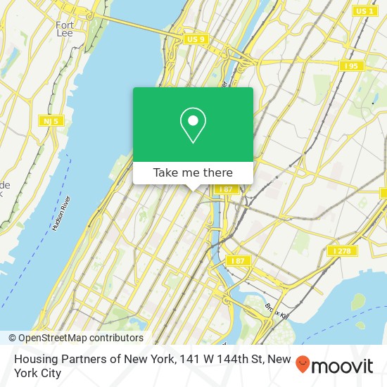 Housing Partners of New York, 141 W 144th St map